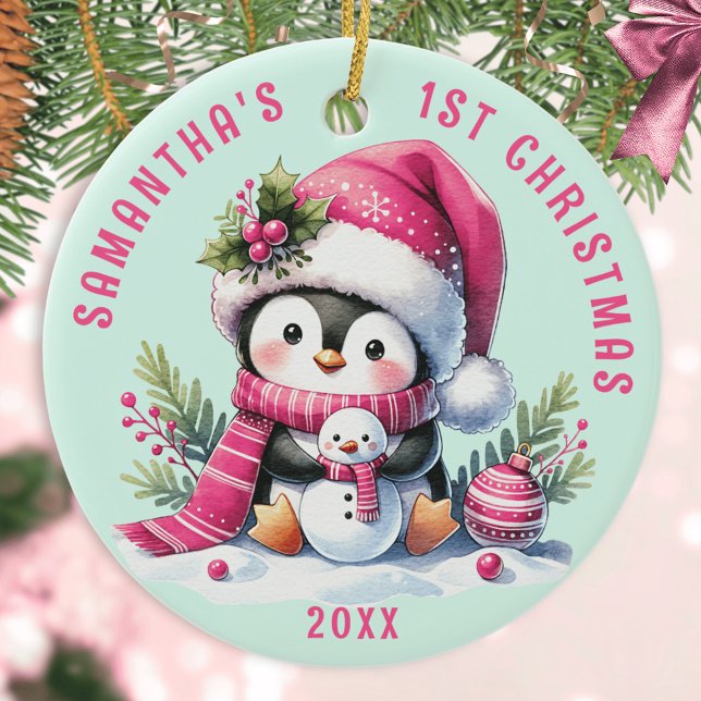 Adorno De Cerámica Babys 1 Navidades Personalizado Mint Rosa Cute Pin (Subido por el creador)