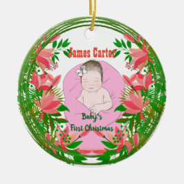 Adorno De Cerámica Babys 1Navidades Personalizado Foto Camarera Botán