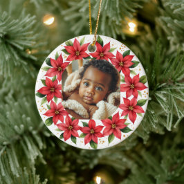 Adorno De Cerámica Baby's First Christmas 2025 Poinsettia Wreath