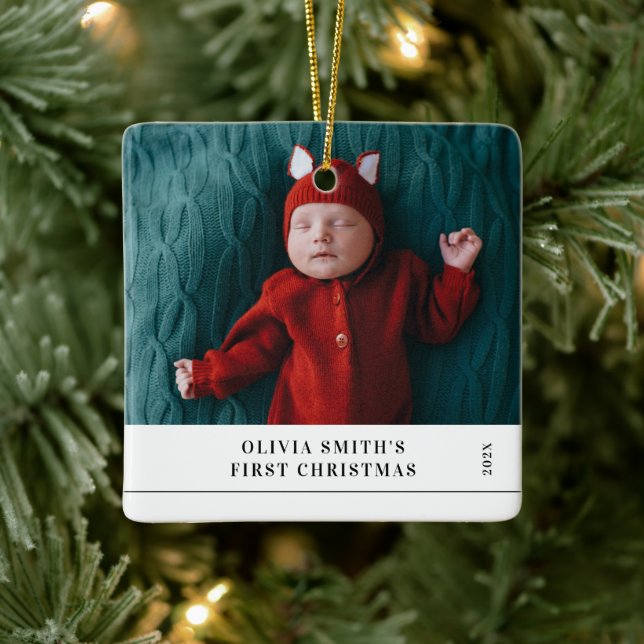Adorno De Cerámica Babys First Christmas  Birth Stats Announcement  (Árbol)