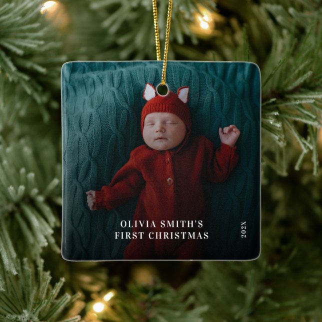 Adorno De Cerámica Babys First Christmas  Birth Stats Announcement  (Árbol)
