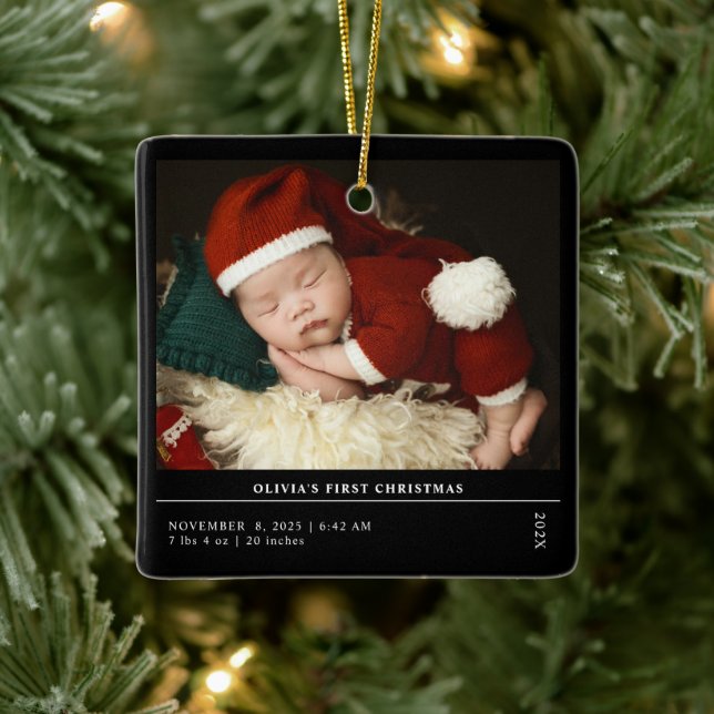 Adorno De Cerámica Babys First Christmas Nats Stats Invitación (Árbol)