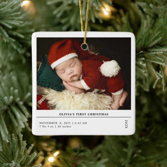 Adorno De Cerámica Babys First Christmas Nats Stats Invitación (Árbol)