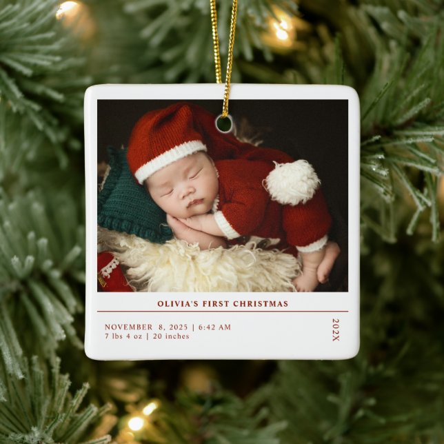 Adorno De Cerámica Babys First Christmas Nats Stats Invitación (Árbol)