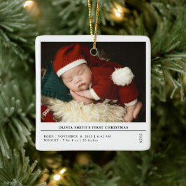 Adorno De Cerámica Babys First Christmas Nats Stats Invitación