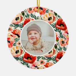 Adorno De Cerámica Baby's First Christmas Ornament Classic Floral