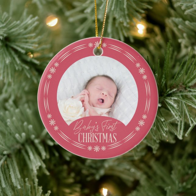 Adorno De Cerámica Baby's First Christmas Ornament Design (Árbol)