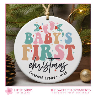 Adorno De Cerámica Babys First Christmas Photo