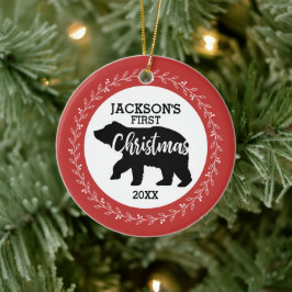 Adorno De Cerámica Babys First Christmas Photo Ceramic Ornament