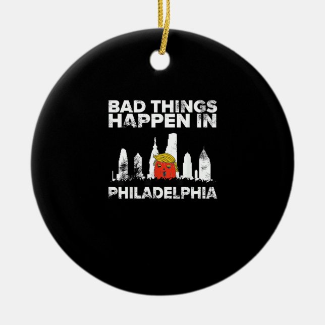 Adorno De Cerámica Bad Happen Philadelphia Halloween Spooky Trumpkin (Frente)