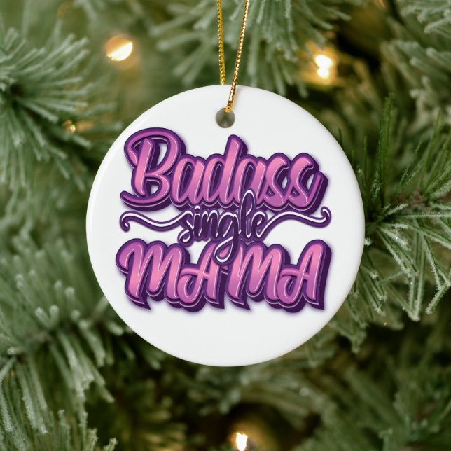 Adorno De Cerámica Badass Single Mama (Árbol)