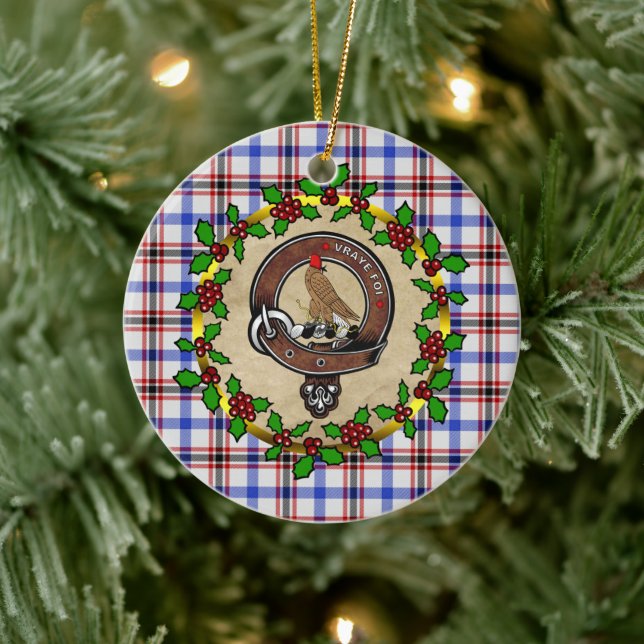 Adorno De Cerámica Badge Boswell Clan y navidades personalizadas Tart (Árbol)