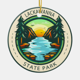 Adorno De Cerámica Badge del Parque Estatal Lackawanna Pennsylvania