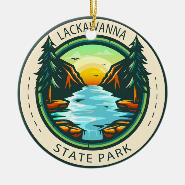 Adorno De Cerámica Badge del Parque Estatal Lackawanna Pennsylvania (Frente)