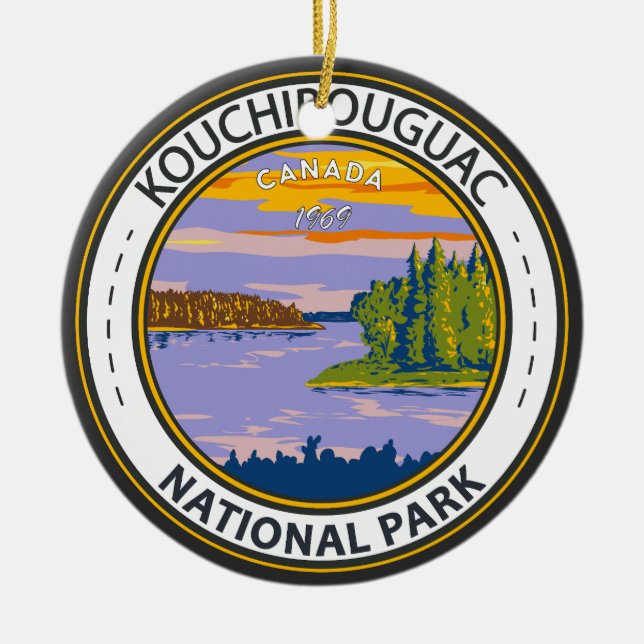 Adorno De Cerámica Badía de Viaje de Viaje del Parque Nacional de Kou (Frente)