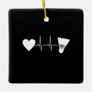 Adorno De Cerámica Badminton Ball Heartbeat