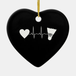 Adorno De Cerámica Badminton Ball Heartbeat