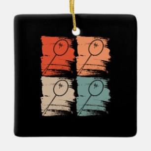 Adorno De Cerámica Badminton Racket Badminton Retro