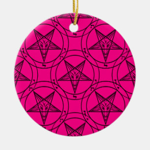 Adorno De Cerámica bafometa rosa
