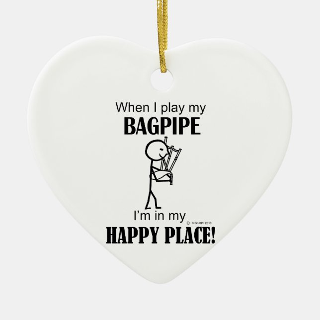 Adorno De Cerámica Bagpipe Happy Place (Frente)
