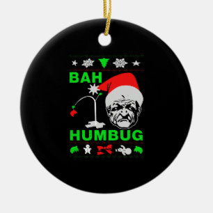 Adorno De Cerámica Bah Humbug Ugly Navidad Shirt