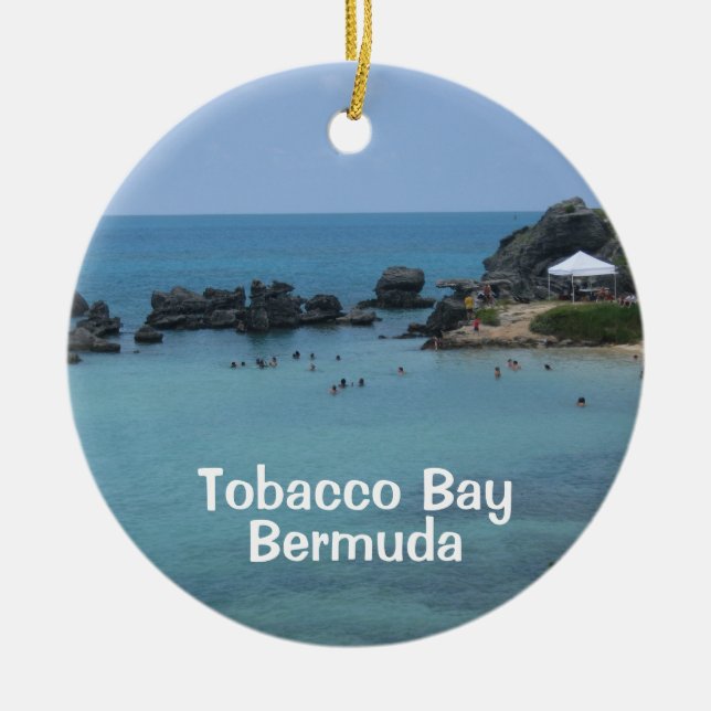 Adorno De Cerámica Bahía del tabaco en las Bermudas (Frente)