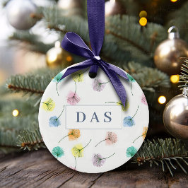 Adorno De Cerámica Bailando Dandelions | Patrón floral acuarela