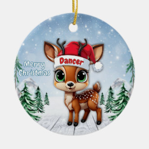 Adorno De Cerámica Bailarín cervatillo, cervato, cierva, reno 🦌🎄
