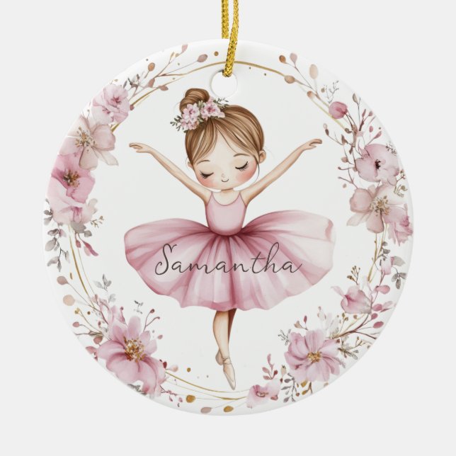 Adorno De Cerámica Bailarín de ballet personalizado (Frente)