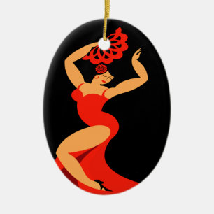 Adorno De Cerámica Bailarín de Samba / Flamenco