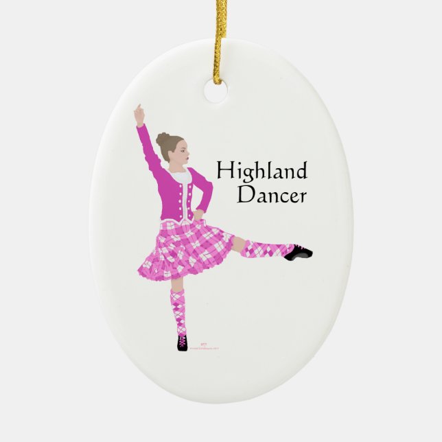 Adorno De Cerámica Bailarín escocés de Highland (Frente)