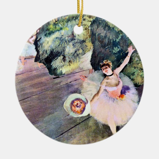 Adorno De Cerámica Bailarina con un Bouquet de flores de Edgar Degas (Frente)