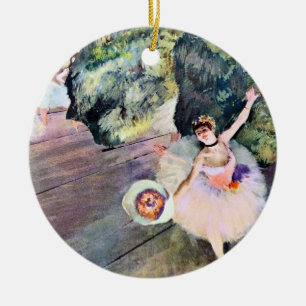 Adorno De Cerámica Bailarina con un ramo de flores de Edgar Degas