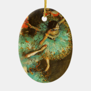 Adorno De Cerámica Bailarina Danza Bailarina Verde Degas Pintura