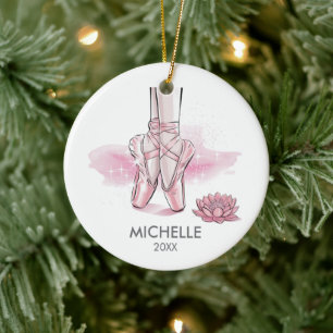 Adorno De Cerámica Bailarina de ballet de Navidad personalizada