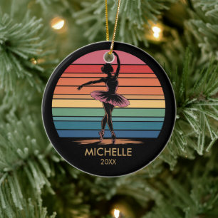 Adorno De Cerámica Bailarina de ballet de Navidad personalizada