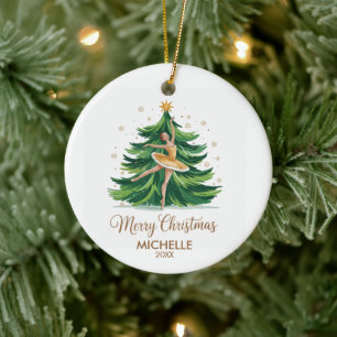 Adorno De Cerámica Bailarina de ballet de Navidad personalizada