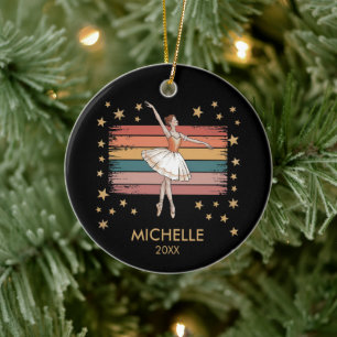 Adorno De Cerámica Bailarina de ballet de Navidad personalizada