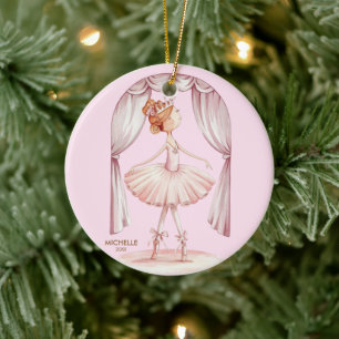 Adorno De Cerámica Bailarina de ballet de Navidad personalizada