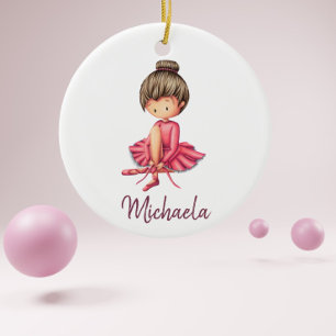 Adorno De Cerámica Bailarina de baloncesto con Navidades de Leotard R