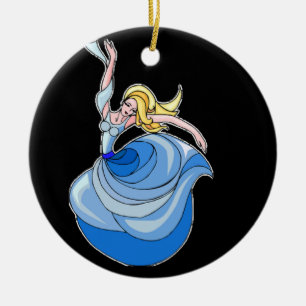 Adorno De Cerámica Bailarina de danza azul