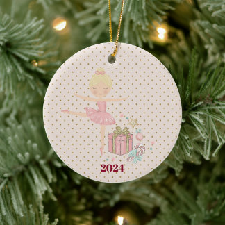 Adorno De Cerámica bailarina de nutcracker rosa lindo