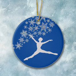 Adorno De Cerámica Bailarina de Snowflake Azul Navidades personalizad