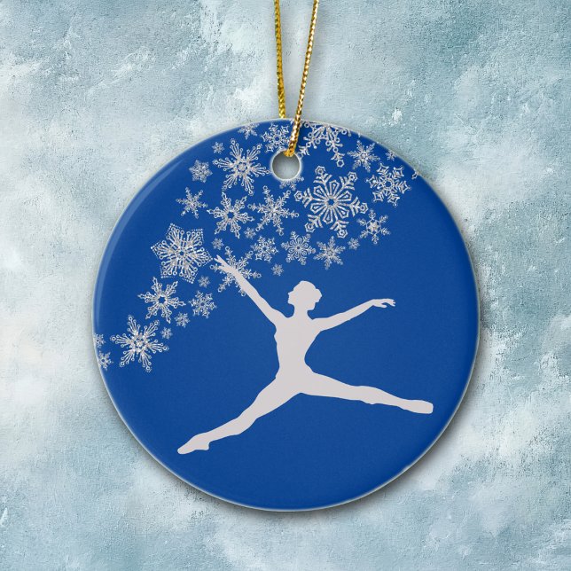 Adorno De Cerámica Bailarina de Snowflake Azul Navidades personalizad (Subido por el creador)