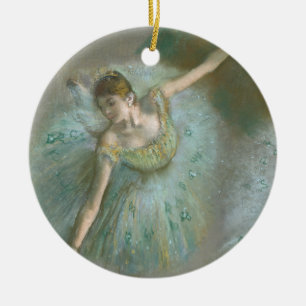 Adorno De Cerámica Bailarina en verde Edgar Degas