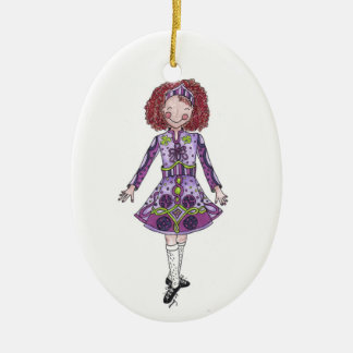 Adorno De Cerámica Bailarina irlandesa en morado