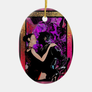 Adorno De Cerámica Bailarines de estilo Art Decó romántico