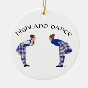 Adorno De Cerámica Bailarines de Highland se inclinan