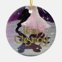 Adorno De Cerámica Bailarines de las Felices Navidad