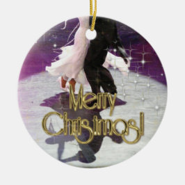 Adorno De Cerámica Bailarines de las Felices Navidad